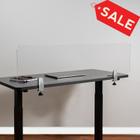 Flash Furniture BR-DDIA-30119-GG Clear Acrylic Desk Partition, 12